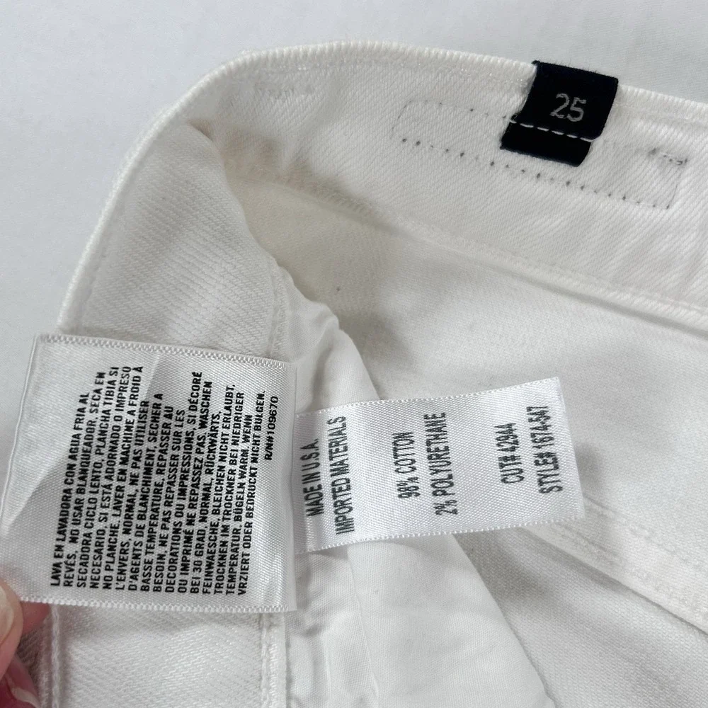 COH Citizens of Humanity Drew Flounce Flared Cropped White Jeans 25 High Rise - Picture 11 of 12